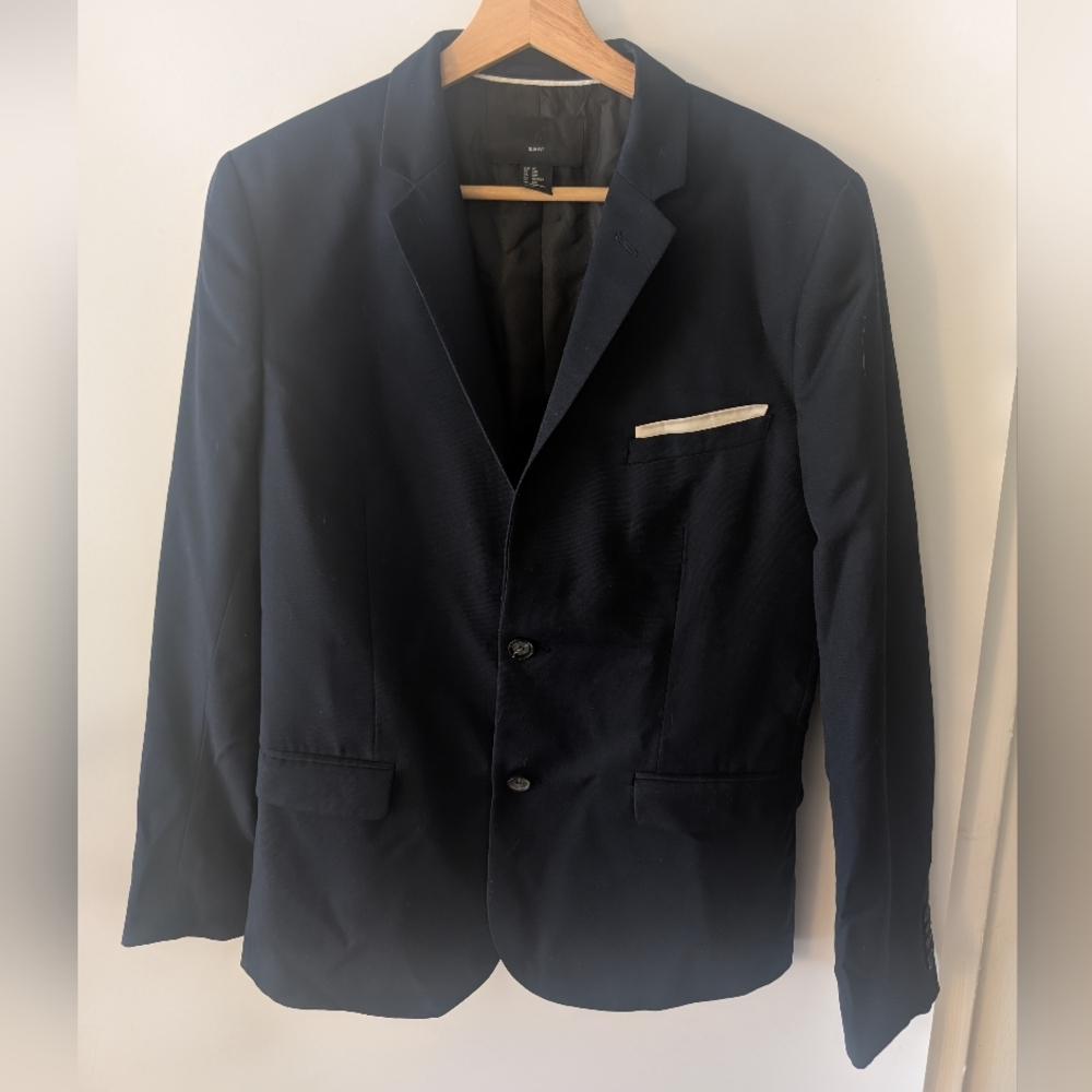 H&M Navy Suit with White Accent